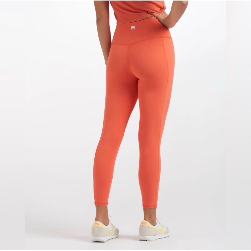 Vuori Daily Studio Pocket Legging Women Large Orange High Rise 7/8 Pocket Yoga L